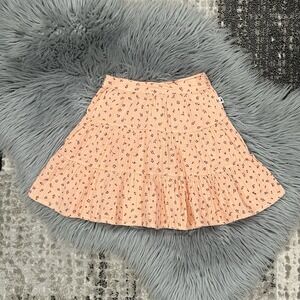 My Little Cozmo Girls Organic Cotton Liberty Tiered Pink/Peach Skirt Size 3T NWT